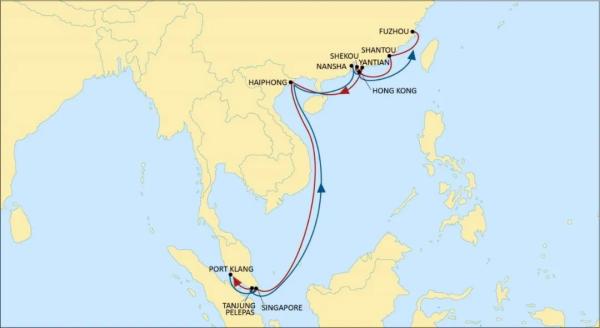 中海航运亚洲区内航路大调整！